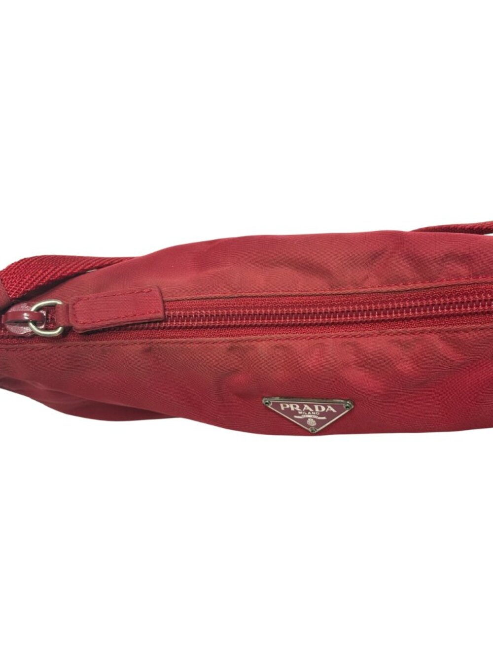 Vintage Prada Tessuto Sport Nylon Pochette Shoulder Bag in Red - Picture 6 of 6